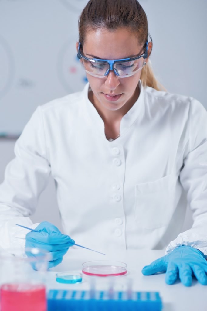 Female science researcher working in laboratory